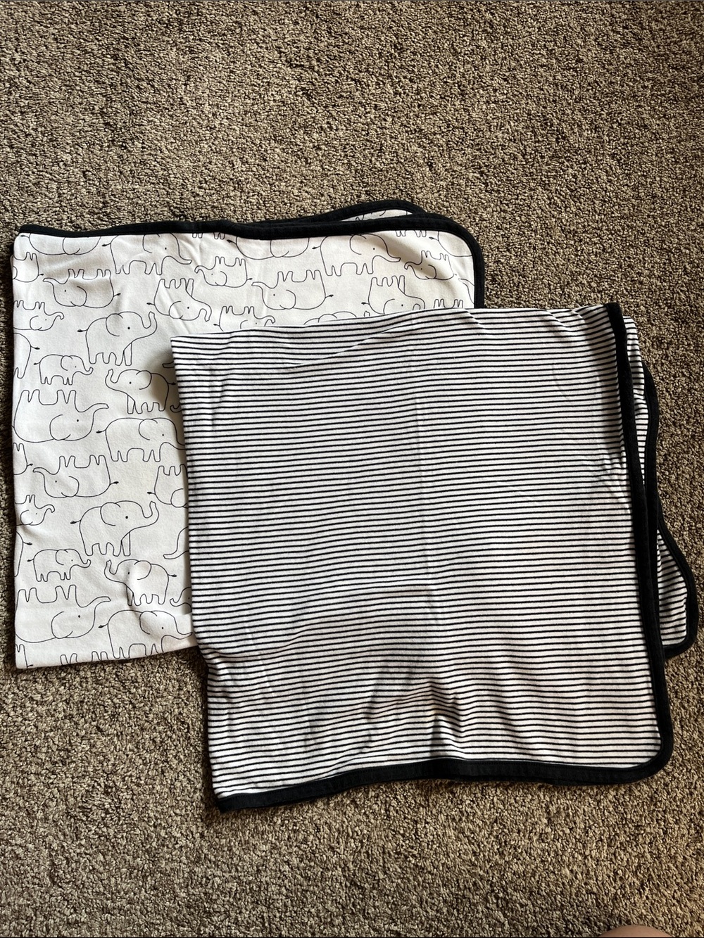Baby Reversible Elephant & Stripe Blanket pair